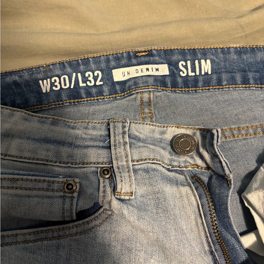 Blue Slim Ripped Jeans, (MINT CONDITION) - Picture 3 of 4
